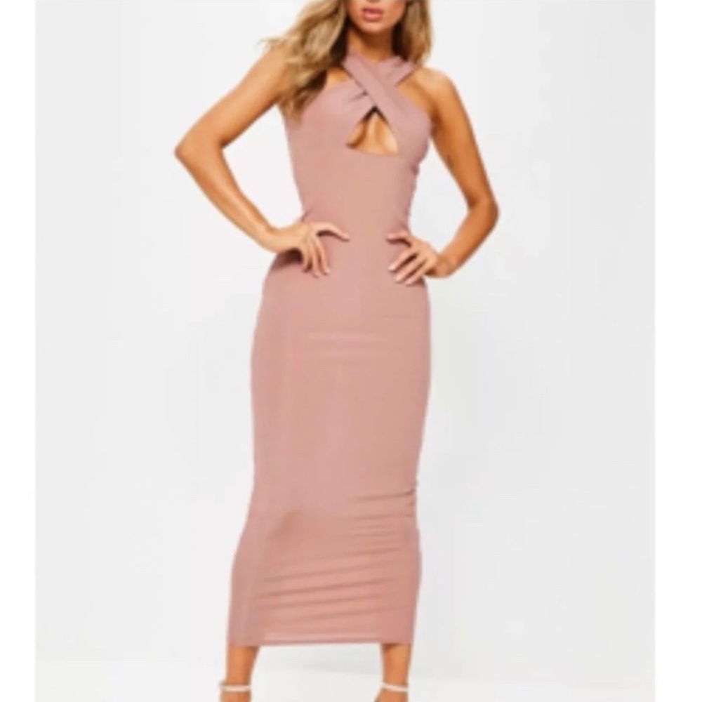 🔥🔥Missguided Nude Ribbed Bodycon Dress🔥🔥